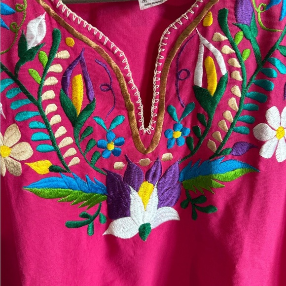 Vibrant Pink Embroidered Top Plus Size - Picture 2 of 4